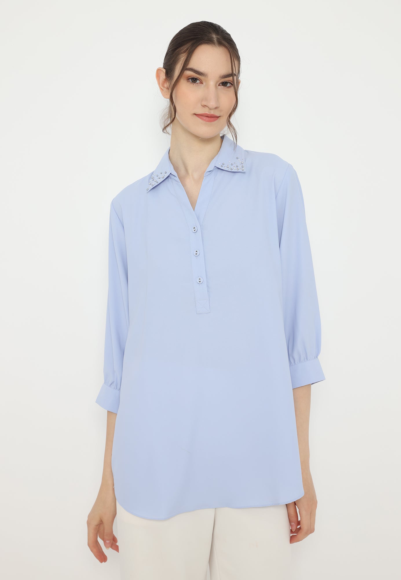 Kayla Plain Tops | Blue