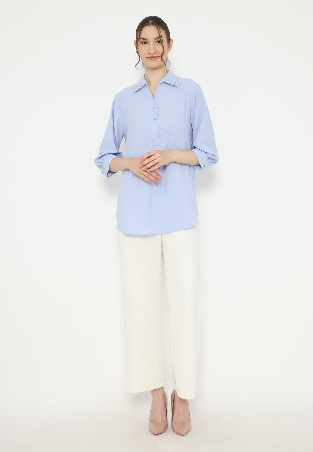 Kayla Plain Tops | Blue
