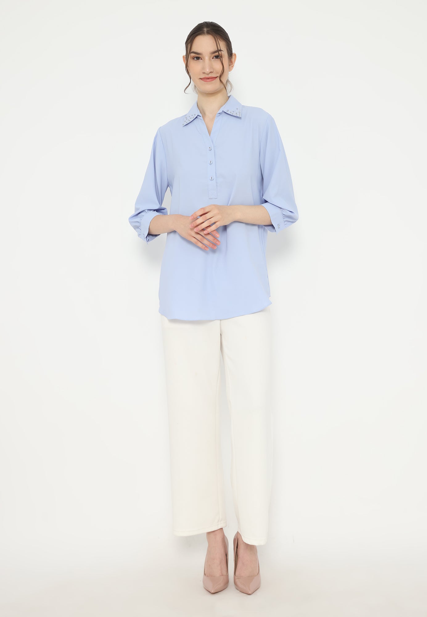 Kayla Plain Tops | Blue