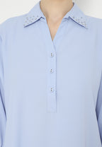 Kayla Plain Tops | Blue