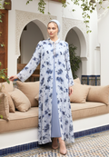 Rosabelle Muslim Long Dress Floral Motif | Grey
