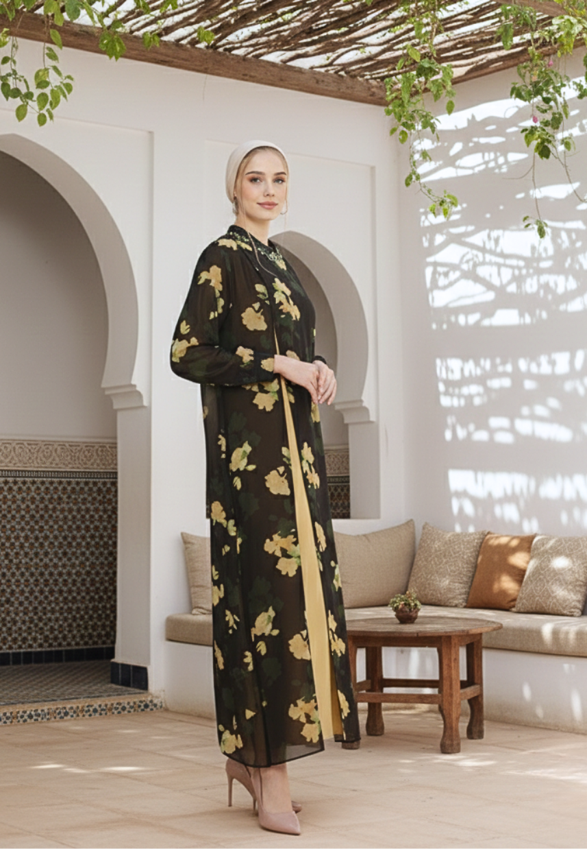 Bubba Muslim Long Dress | Green