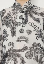 Elvara Tops Sanghai With leaf Print | White