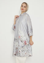 Celestia Floral Tunik Armany Silk Premium | Grey