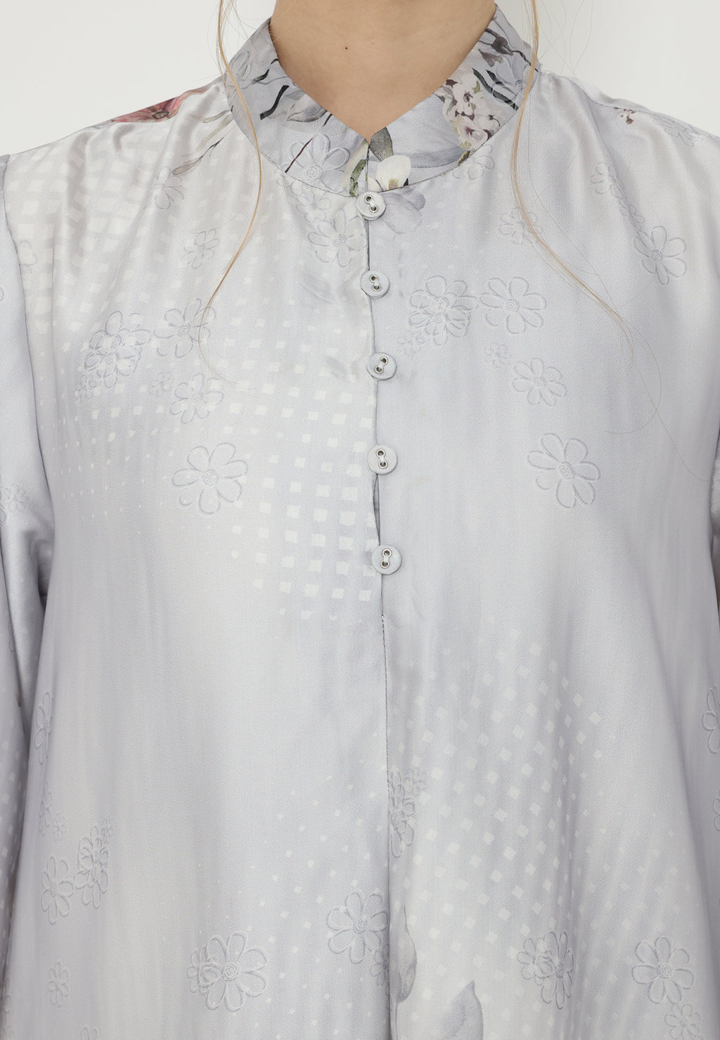 Celestia Floral Tunik Armany Silk Premium | Grey