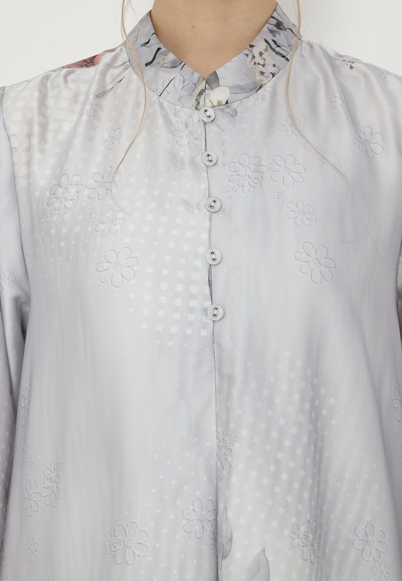 Celestia Floral Tunik Armany Silk Premium | Grey