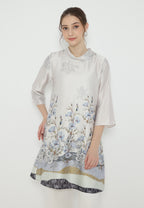Velora Tunic With Draffery Neck | Grey