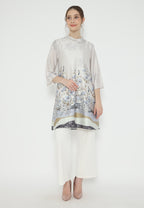 Velora Tunic With Draffery Neck | Grey