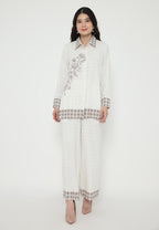 Aurelia Pants With Floral Print | Ivory