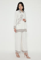 Aurelia Pants With Floral Print | Ivory