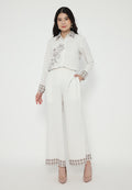Aurelia Pants With Floral Print | Ivory