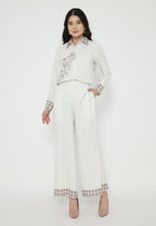 Aurelia Pants With Floral Print | Ivory