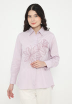 Glenca Tops With Floral Embroidery | Lilac