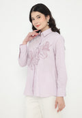 Glenca Tops With Floral Embroidery | Lilac
