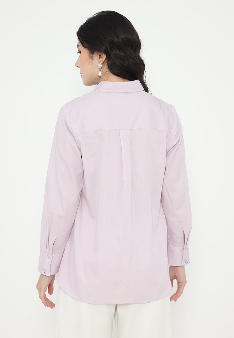 Glenca Tops With Floral Embroidery | Lilac