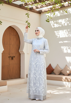 Zarelle Muslim Long Dress Lace Bordir Floral Premium | Green