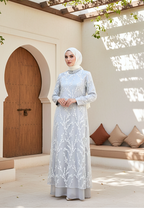 Zarelle Muslim Long Dress Lace Bordir Floral Premium | Green