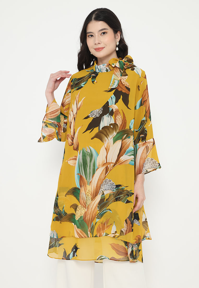 Belleza Tunic Chiffon Minimalis Look | Yellow