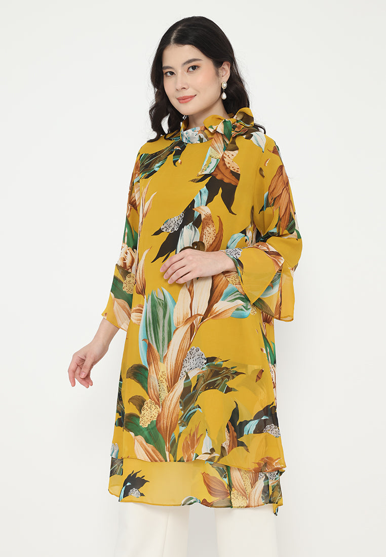 Belleza Tunic Chiffon Minimalis Look | Yellow