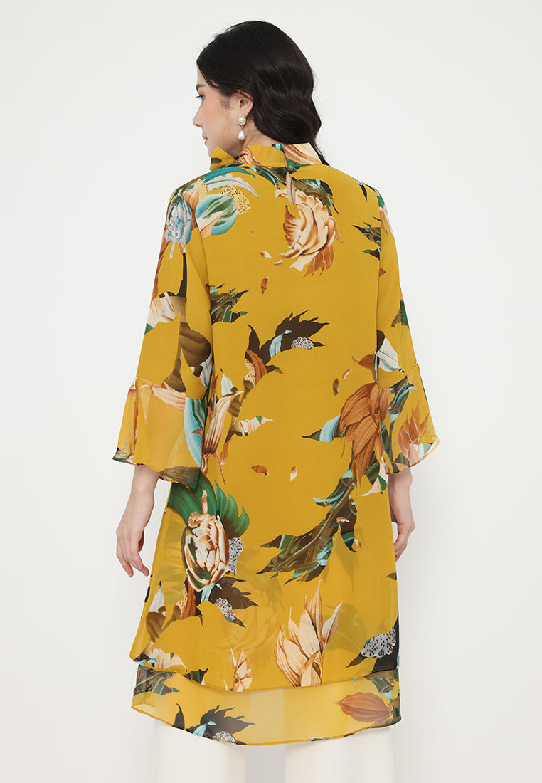 Belleza Tunic Chiffon Minimalis Look | Yellow