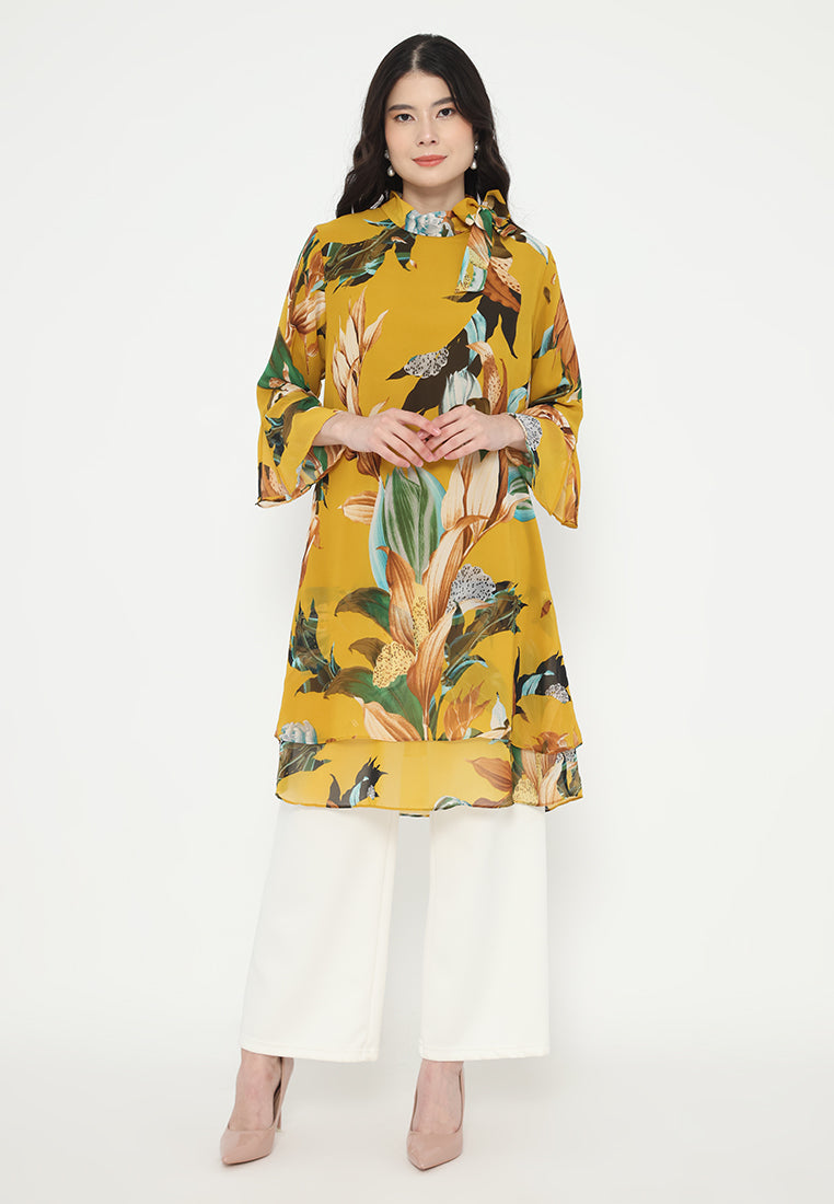 Belleza Tunic Chiffon Minimalis Look | Yellow