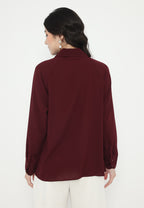 Aleena Draffery Tops With Long Sleeve | Maroon