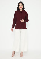 Aleena Draffery Tops With Long Sleeve | Maroon