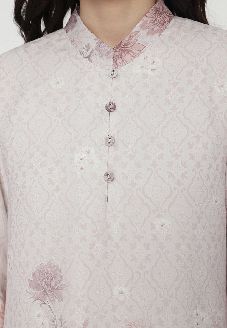 Alviera Tunic Flowy Sifon Printed | Pink