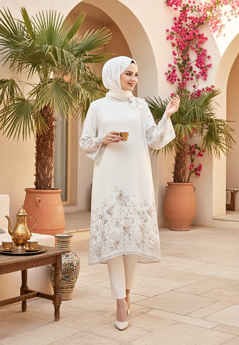 Freyaa Tunic With Tape Detail | Broken White