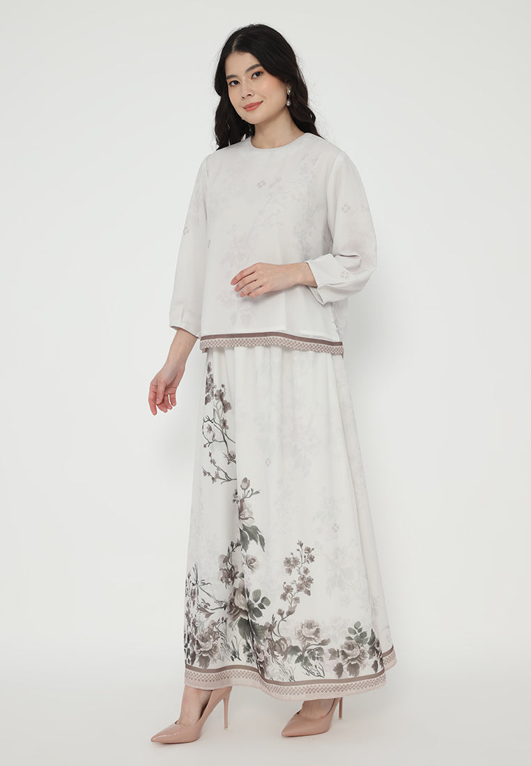 Zara Floral Printing Blouse | Cream