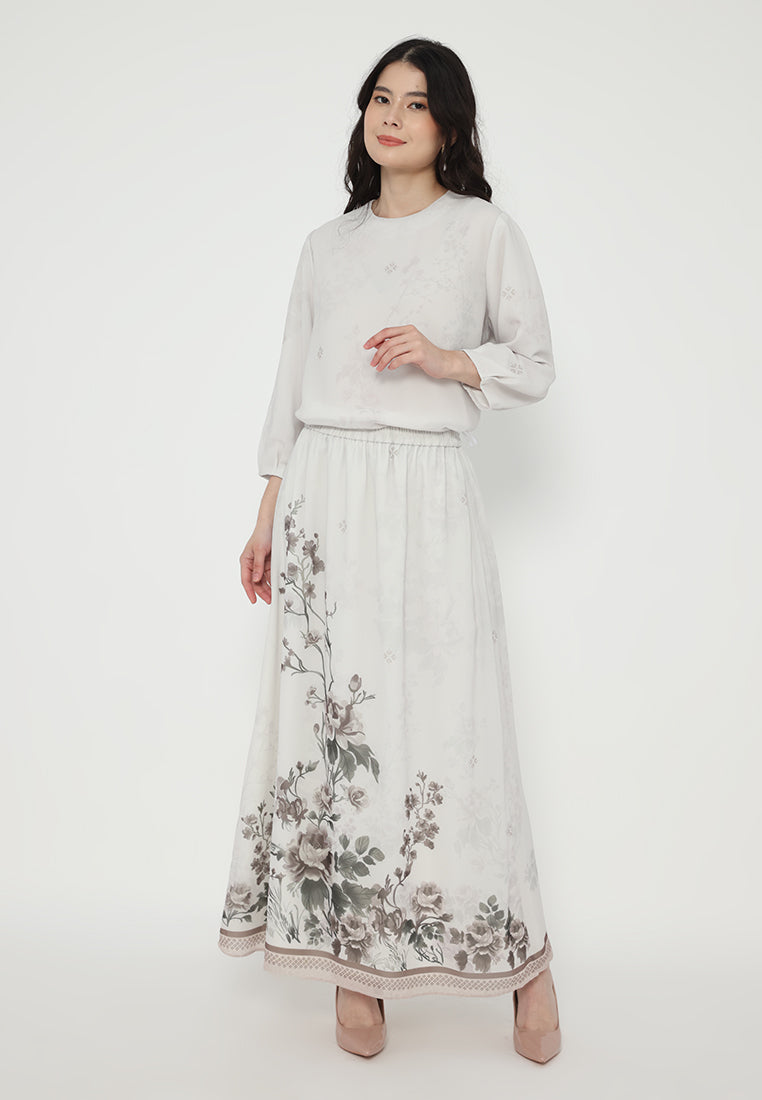 Zara Floral Printing Blouse | Cream