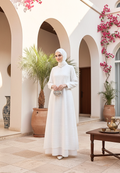 Selmira Broakat Muslim Long Dress Premium | White