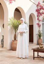 Selmira Broakat Muslim Long Dress Premium | White
