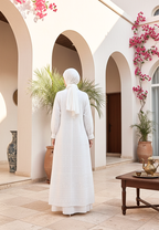Selmira Broakat Muslim Long Dress Premium | White