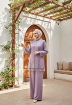 Zalia One Set Muslimah Modern Organza Motif Bunga Premium | Pink