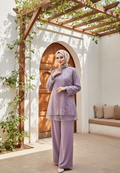 Zalia One Set Muslimah Modern Organza Motif Bunga Premium | Pink