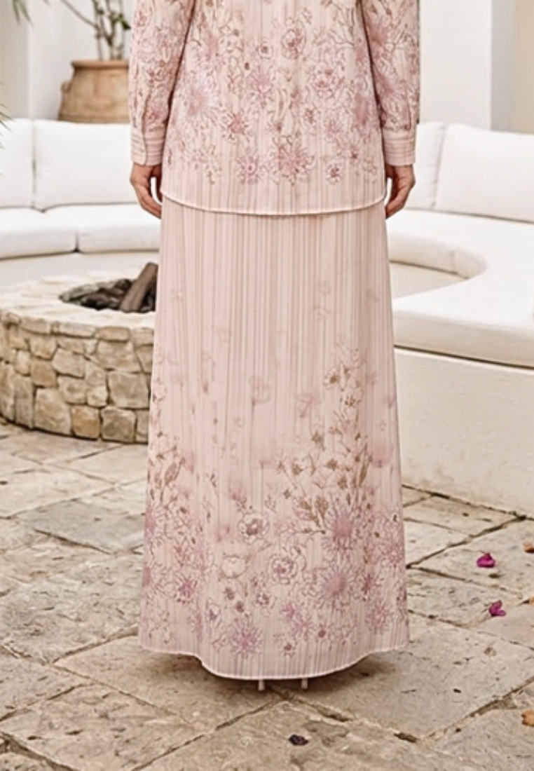 Naylora Long Skirt With Floral Pattern Clasic | Cream