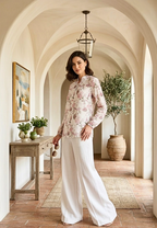Cassy Floral Blouse V Neck | Broken White
