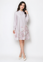 Flore Midi Dress With Floral Pattern | Cream