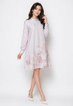 Flore Midi Dress With Floral Pattern | Cream