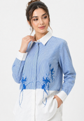 Aerin Shirt With Floral And Stripe Pattern | Blue