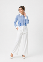 Aerin Shirt With Floral And Stripe Pattern | Blue