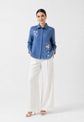 Sorai Shirt With Embroidery With Long Sleeve | Blue