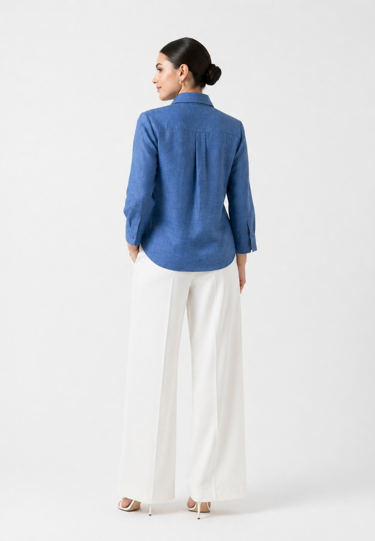 Sorai Shirt With Embroidery With Long Sleeve | Blue