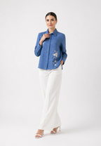 Sorai Shirt With Embroidery With Long Sleeve | Blue