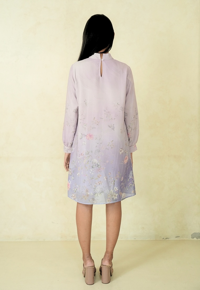 Roselle Midi Dress With Tape Detail | Soft Purple