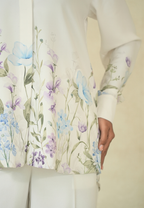 Mirella Shirt Floral Pattern With Long Sleeve | White