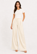Claire Pleated Pants | Ivory