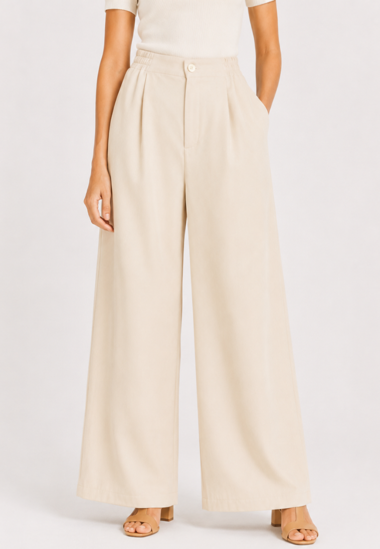 Claire Pleated Pants | Ivory