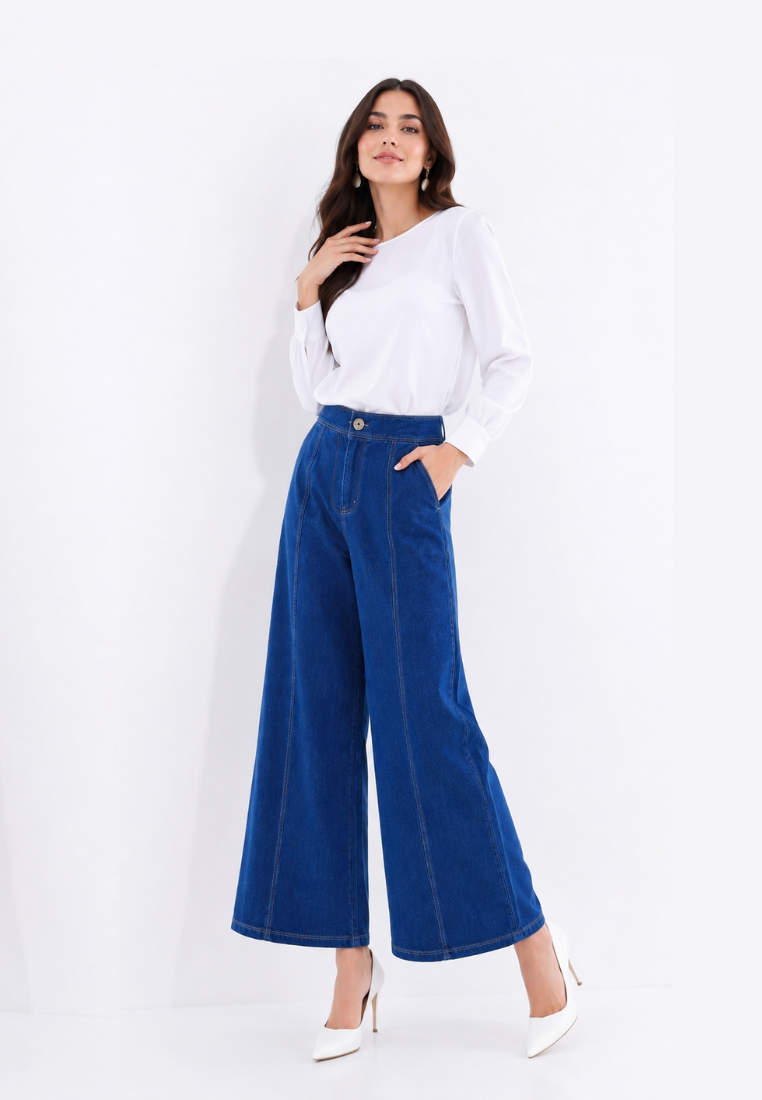 Noelle Wide-Leg Jeans | Blue